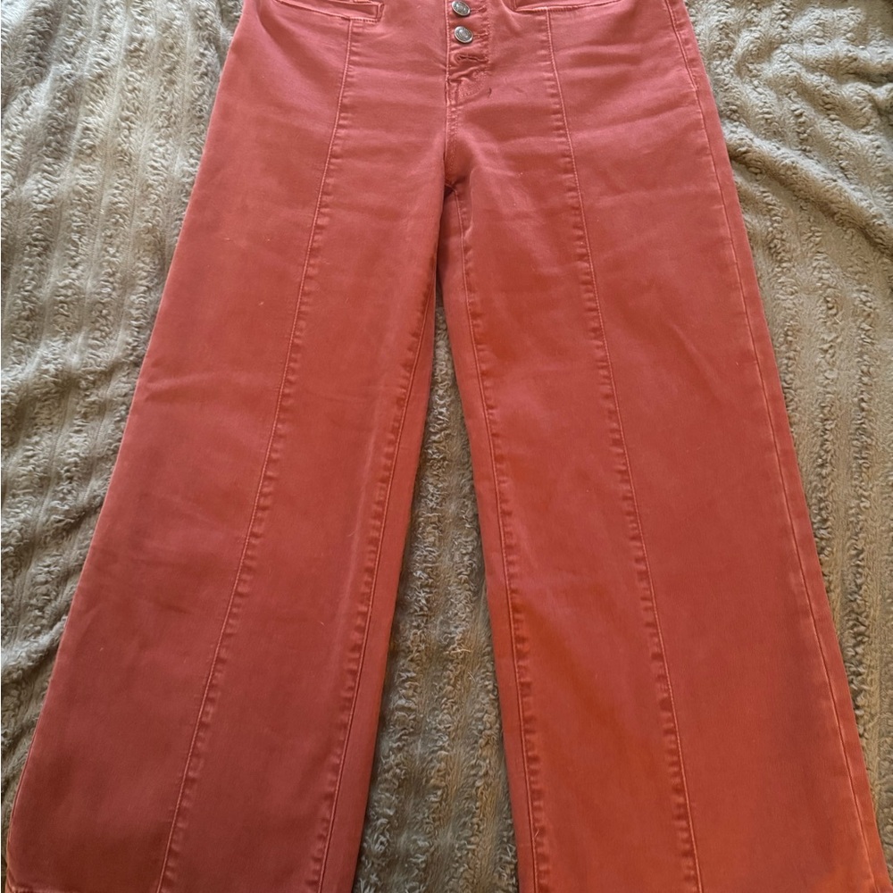 Burgundy Wide-Leg Pants